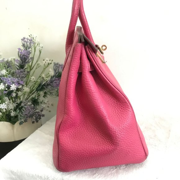 Hermes Birkin Handbag Rose Pourpre Togo With Gold Hardware 32 Pink - Picture 2 of 12